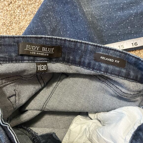 Judy Blue Relaxed Fit Jeans Size 11/30 Faded Dark Finding Fireflies - Picture 3 of 6